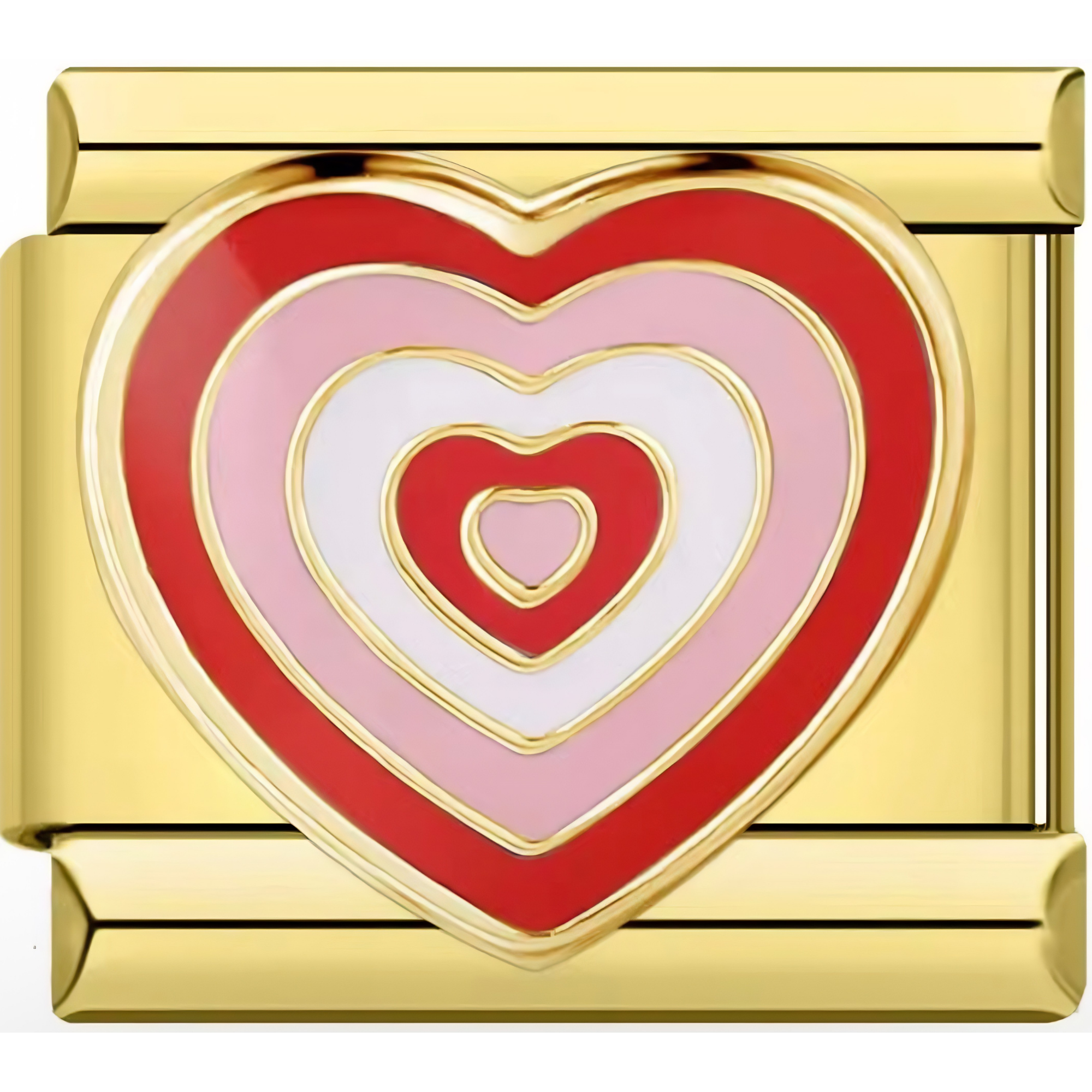 Red Tri-Tone Heart Charm