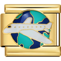 Globe & Plane Charm