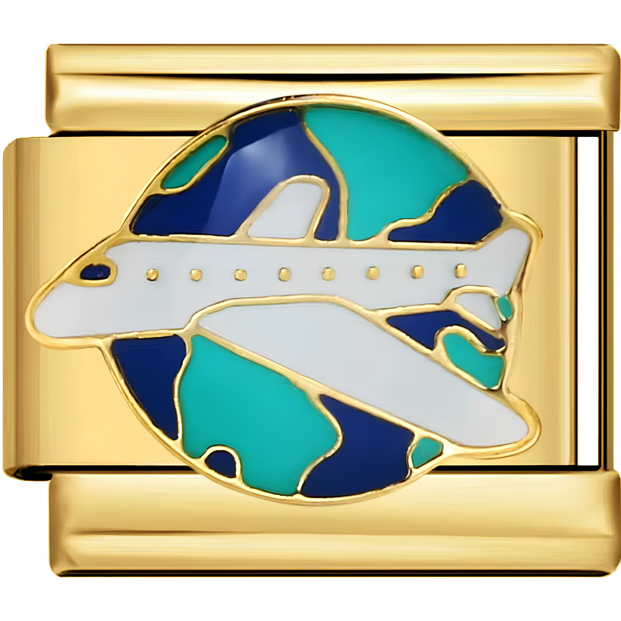 Globe & Plane Charm