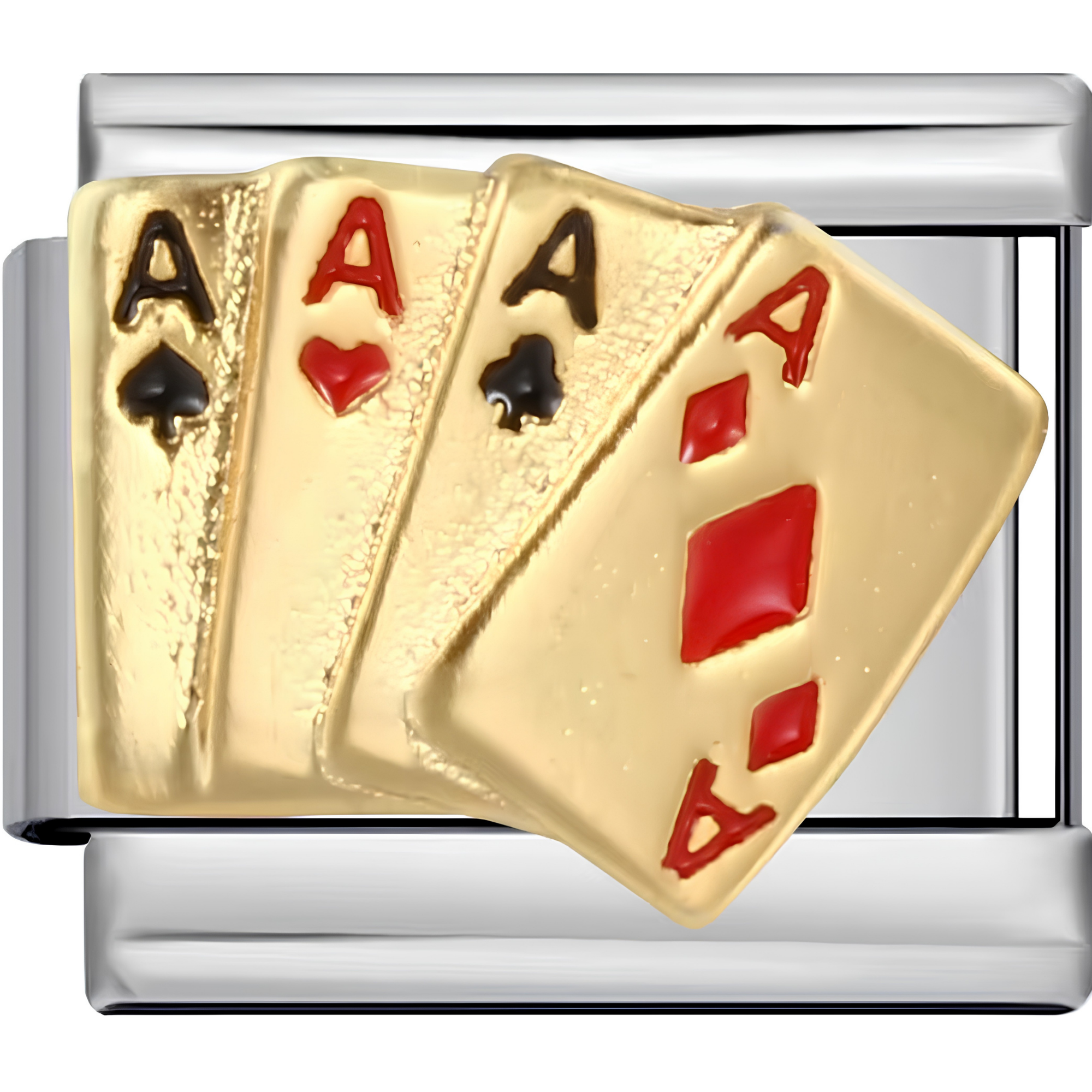 Mixed Metal Face Card Charm