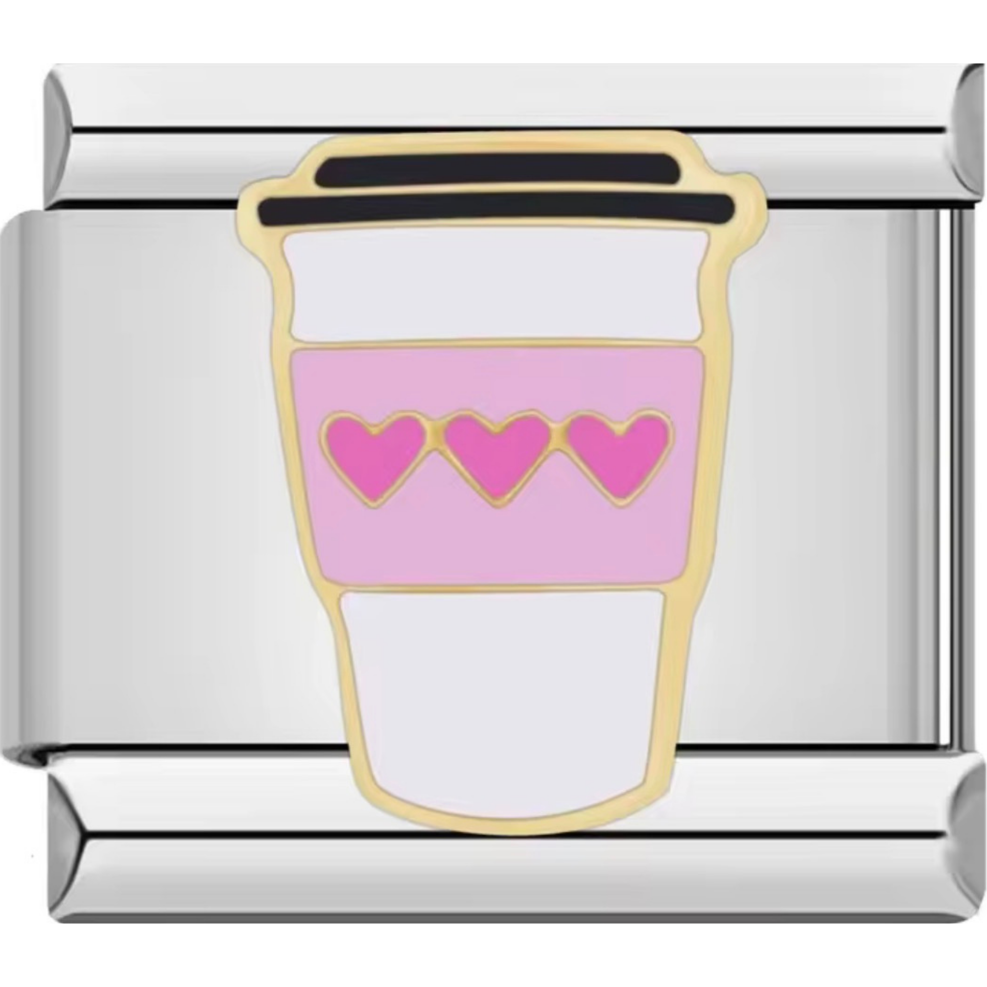 Pink Heart Latte Charm