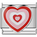 Red Tri-Tone Heart Charm