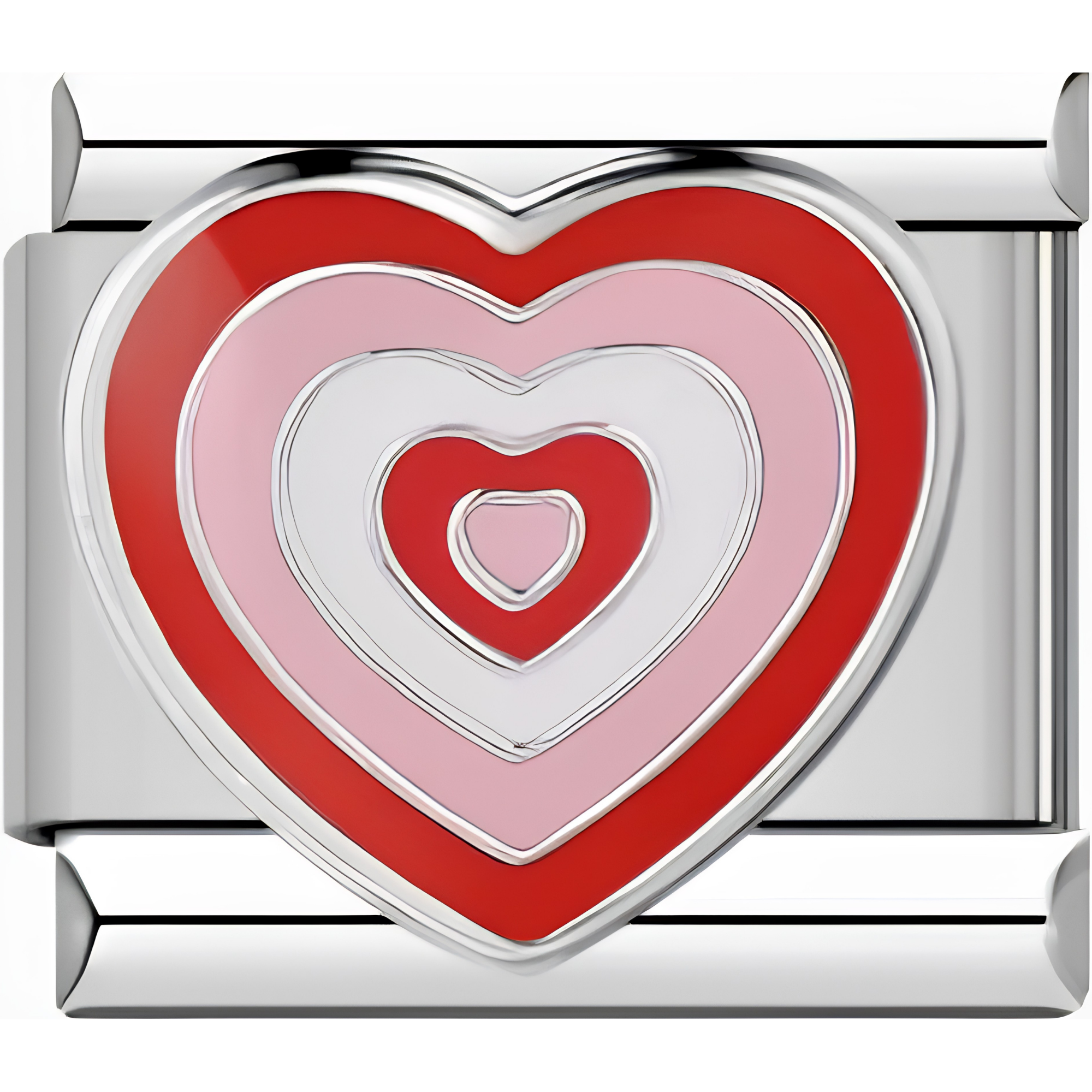 Red Tri-Tone Heart Charm
