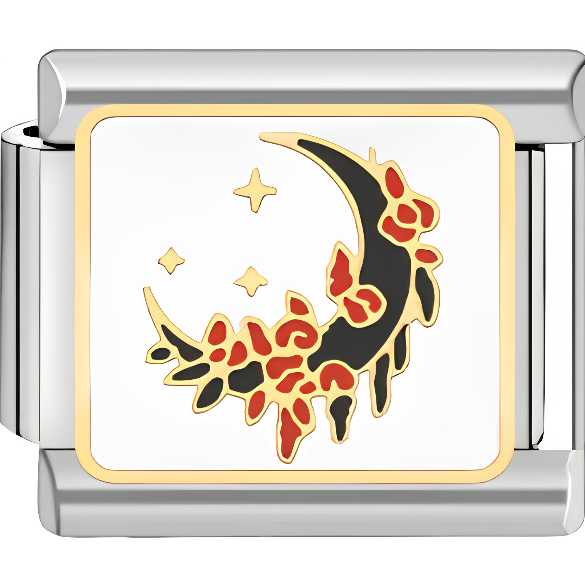 Flower & Crescent Moon Charm