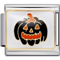 Black & Orange Jack O'Lantern Charm