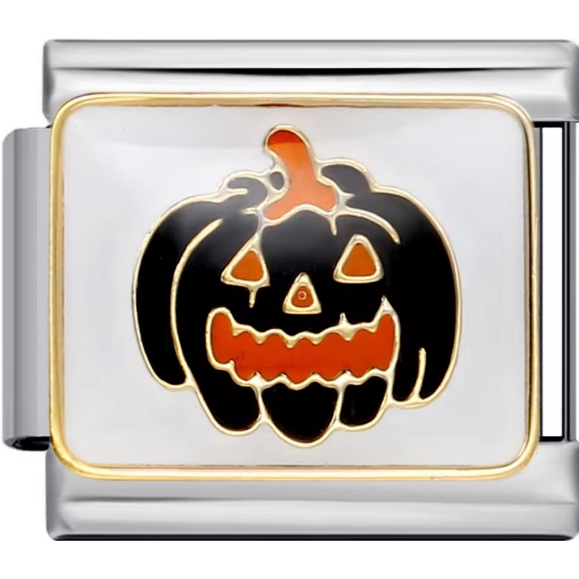 Black & Orange Jack O'Lantern Charm
