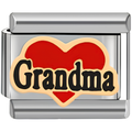 "Grandma" Red Heart Charm