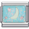 Light Blue Moon & Stars Charm