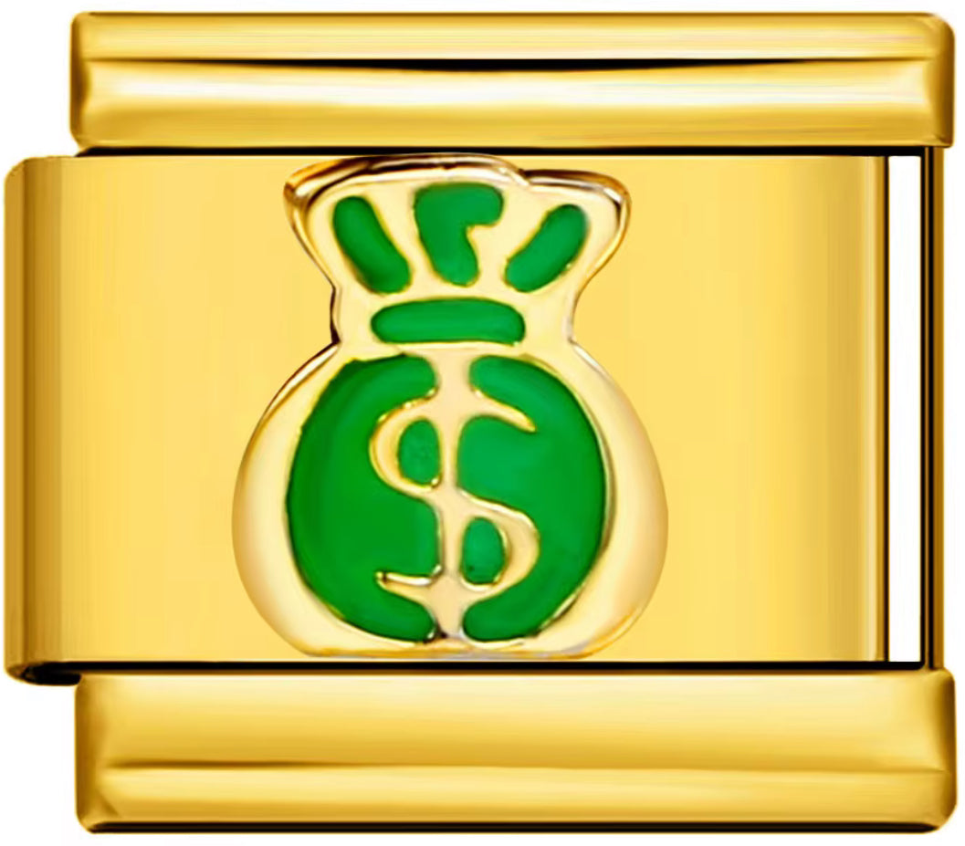 Green Money Bag Charm