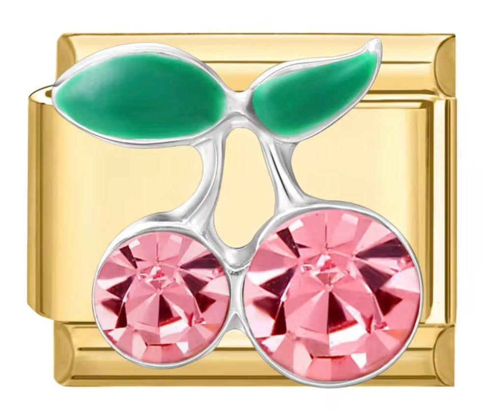 Pink Cherry Gem Charm