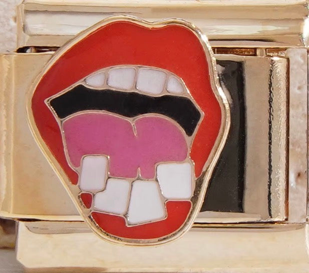 Red Lips Open Mouth Charm