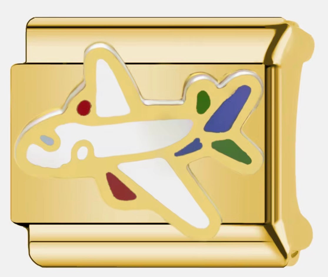 White Airplane Charm