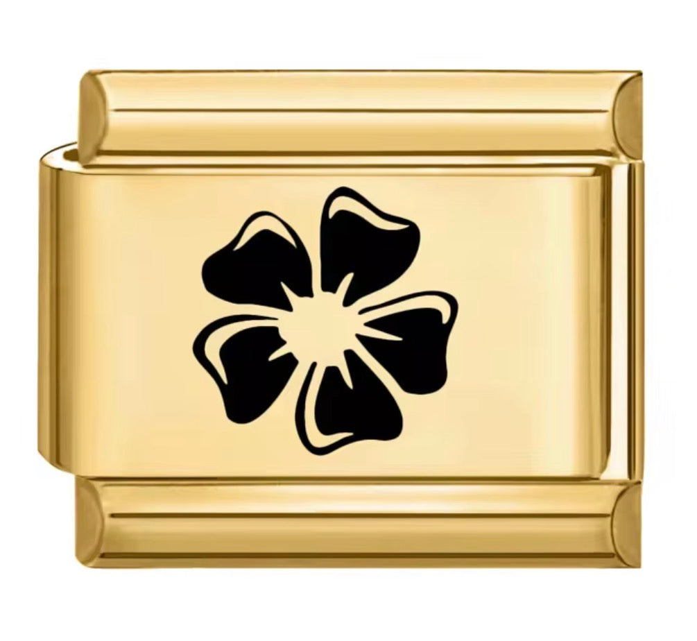 Simple Black Flower Charm