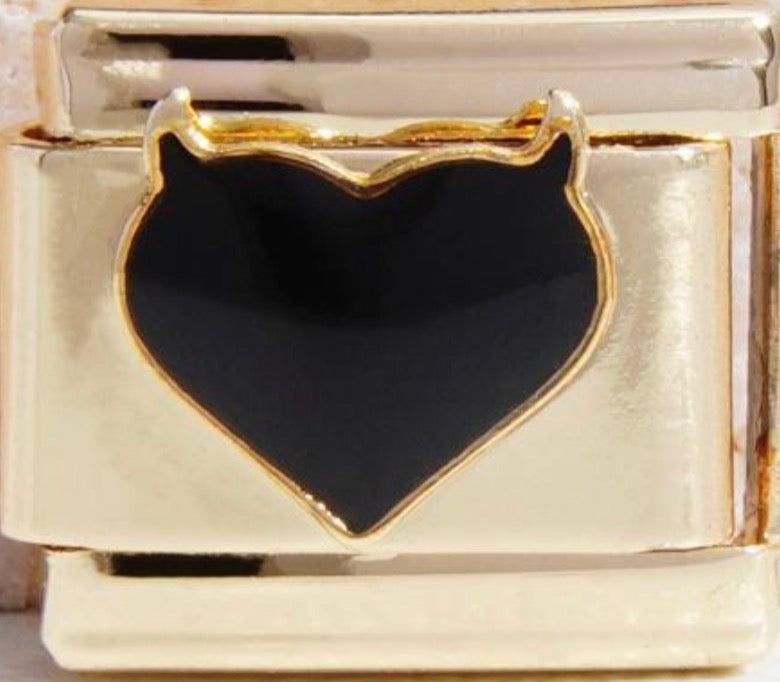 Black Devil Heart Charm