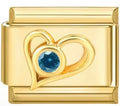 Elegant Gold Heart Charm with Gem