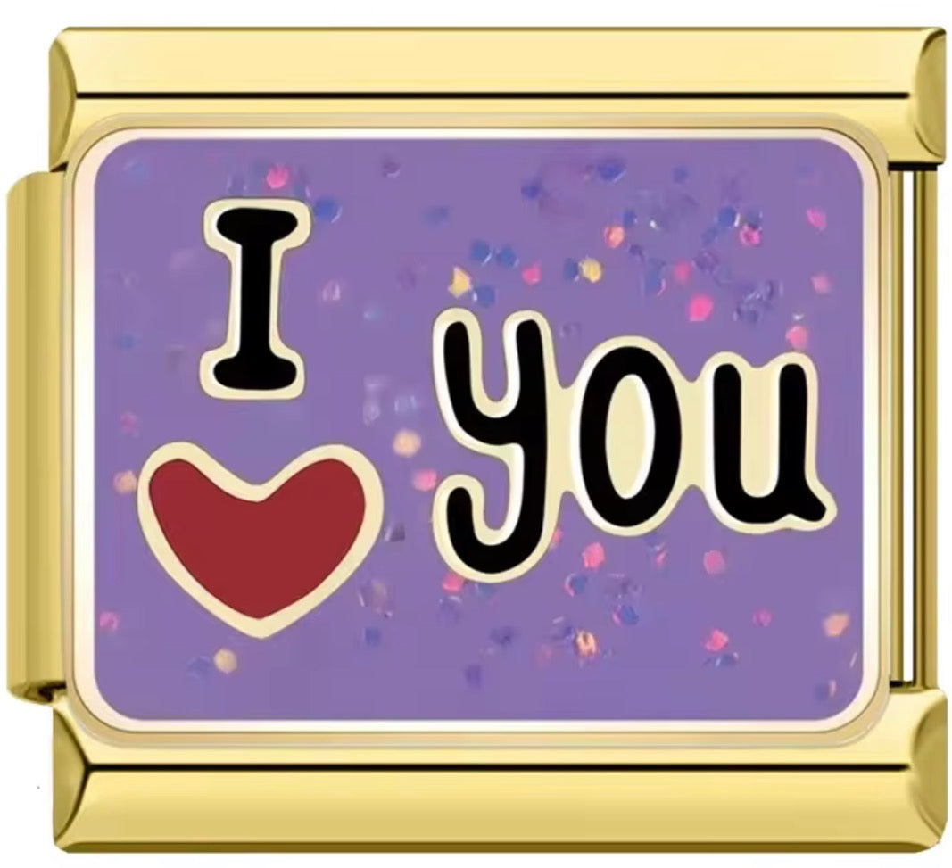 Purple "I Love You" Charm