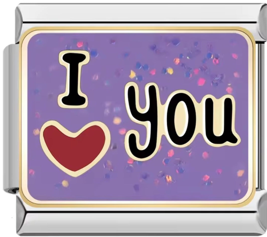 Purple "I Love You" Charm