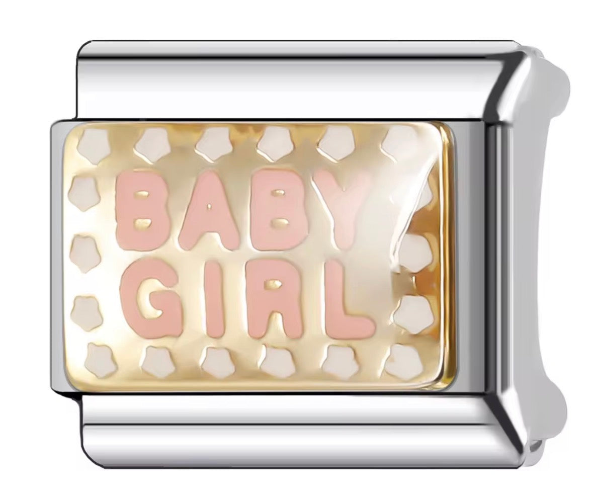 "Baby Girl" Mixed Metal Charm