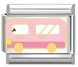 Pink School Bus Charm
