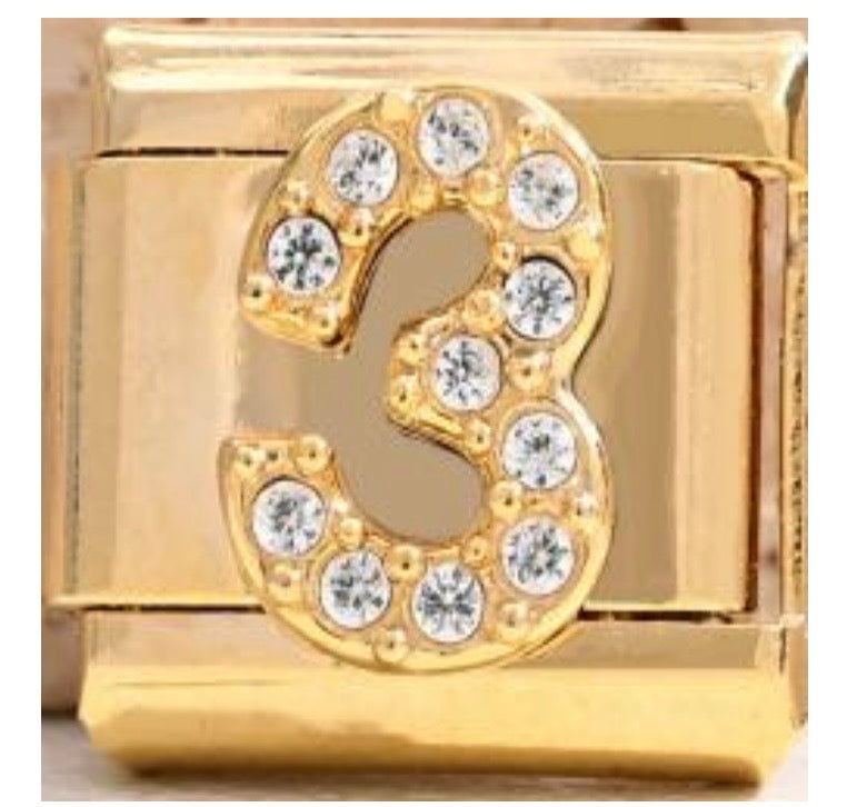 Sparkly Number Charms