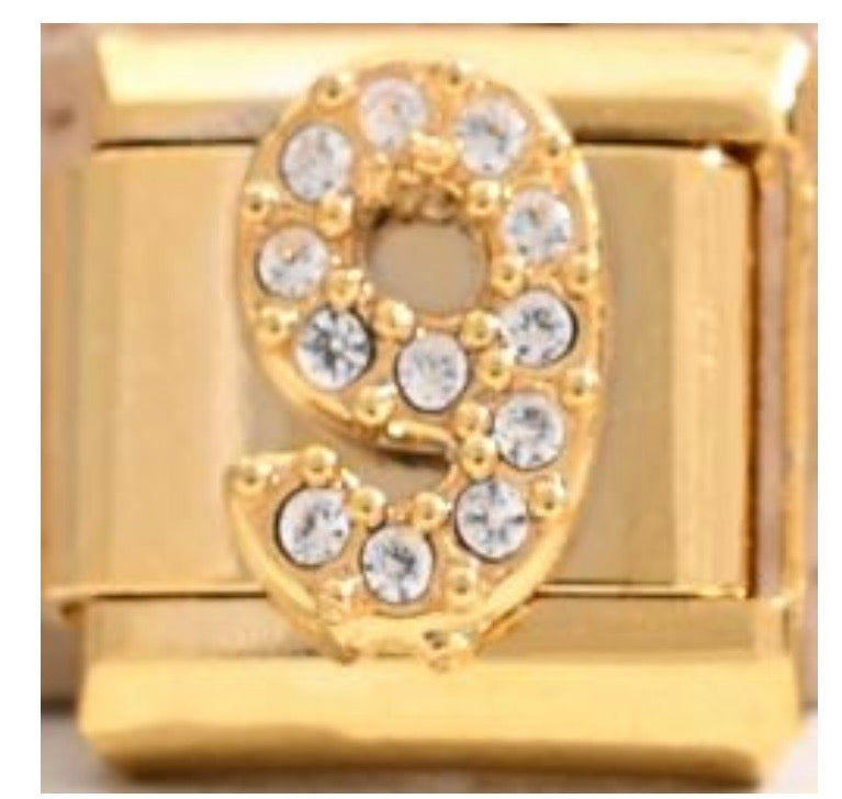 Sparkly Number Charms