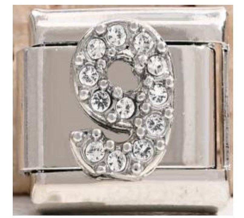 Sparkly Number Charms