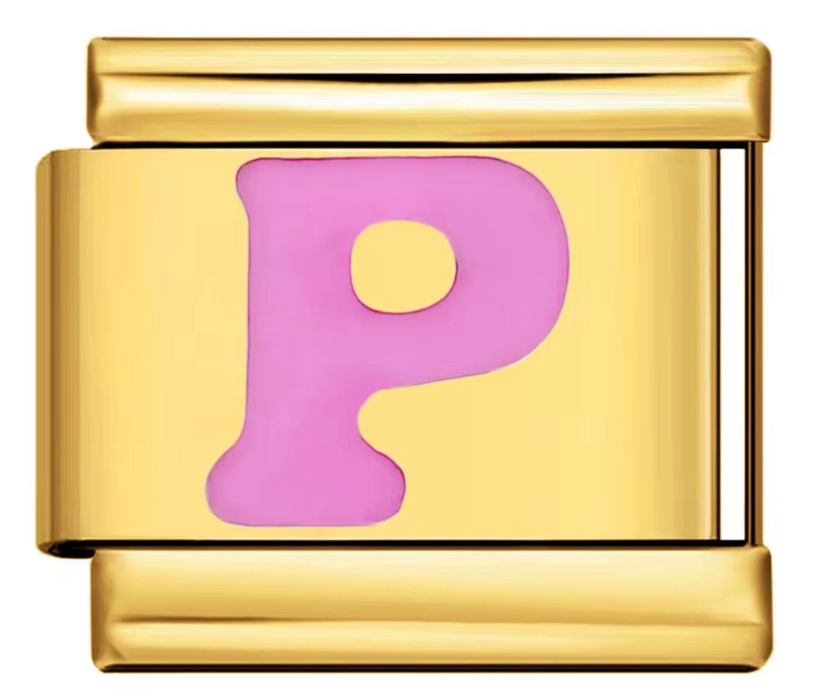 Pink Letter Charms