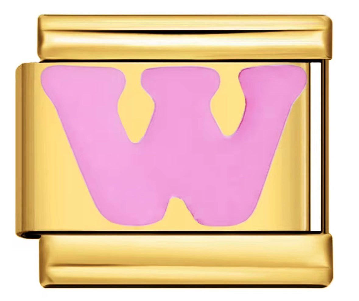 Pink Letter Charms