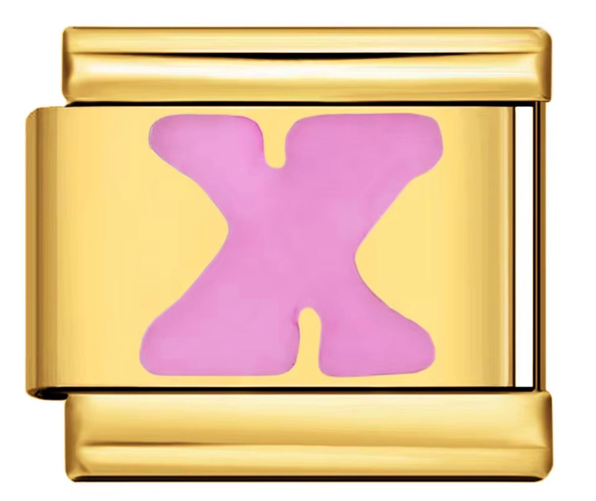 Pink Letter Charms
