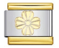 Mixed Metal Clover Flower Charm