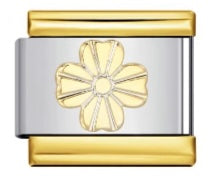 Mixed Metal Clover Flower Charm