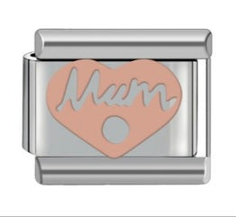 Mixed Metal "Mom" Heart Charm