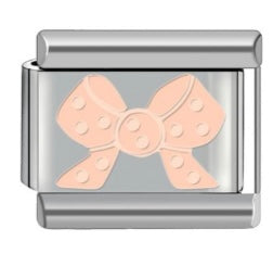 Mixed Metal Rose Gold Bow Charm