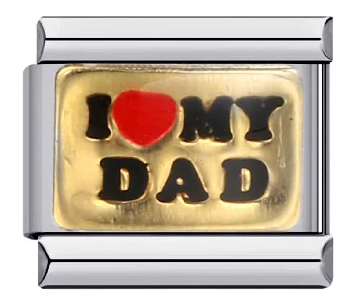 "I Love My Dad" Mixed Metal Charm