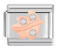 Rose Gold Mixed Metal Leaf Charm