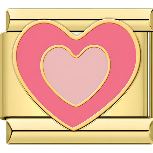 2 Toned Heart Charms