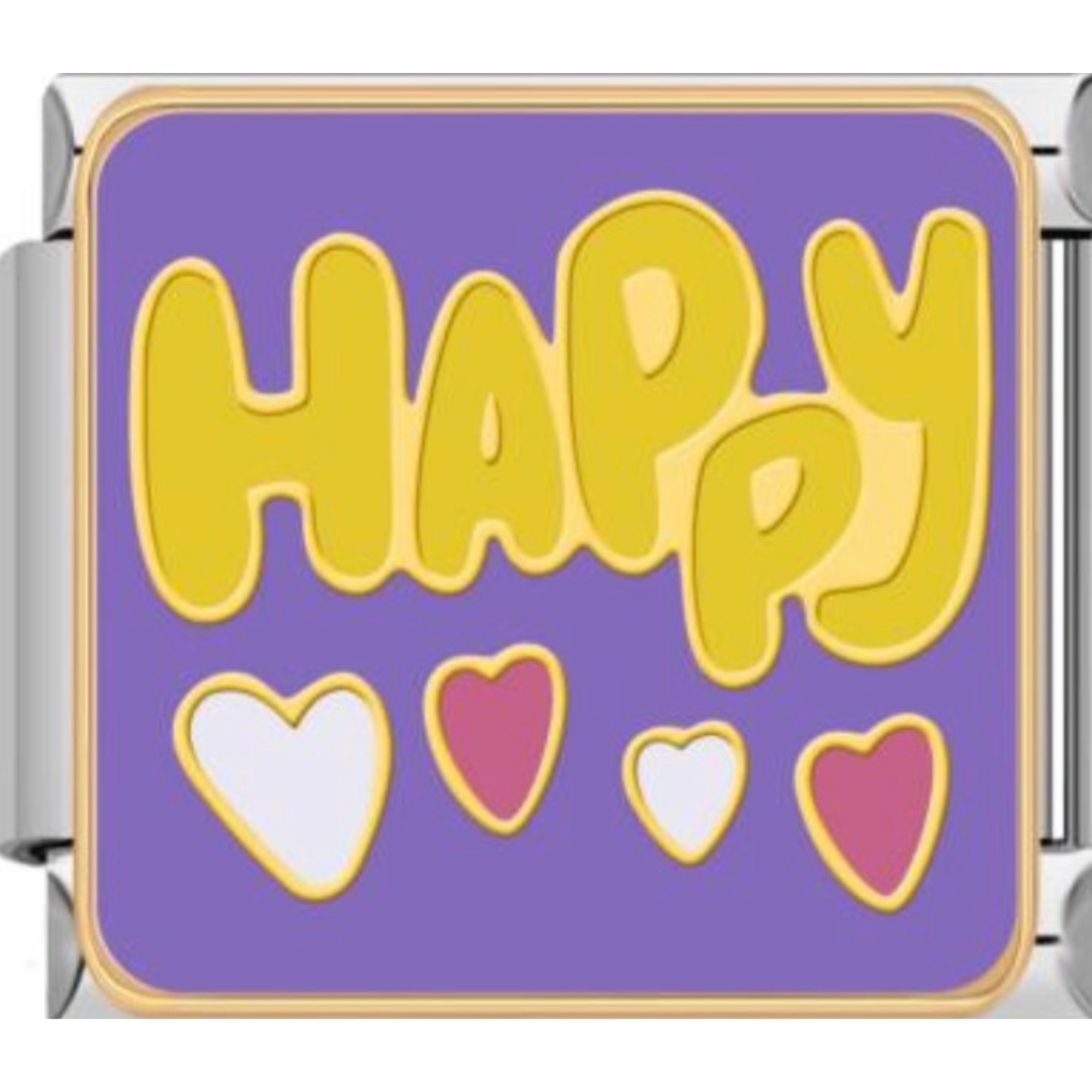 Purple "Happy" Charm