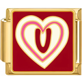 Red Double Heart Charms