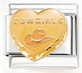 "Cowgirls" Yellow Heart Charm