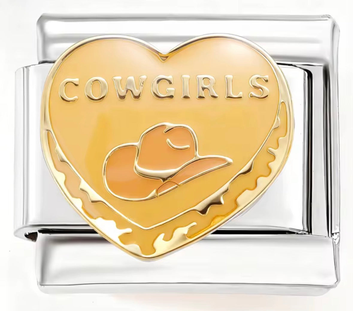 "Cowgirls" Yellow Heart Charm
