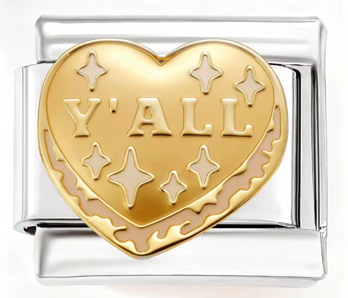 "Y'ALL" Yellow Heart Charm