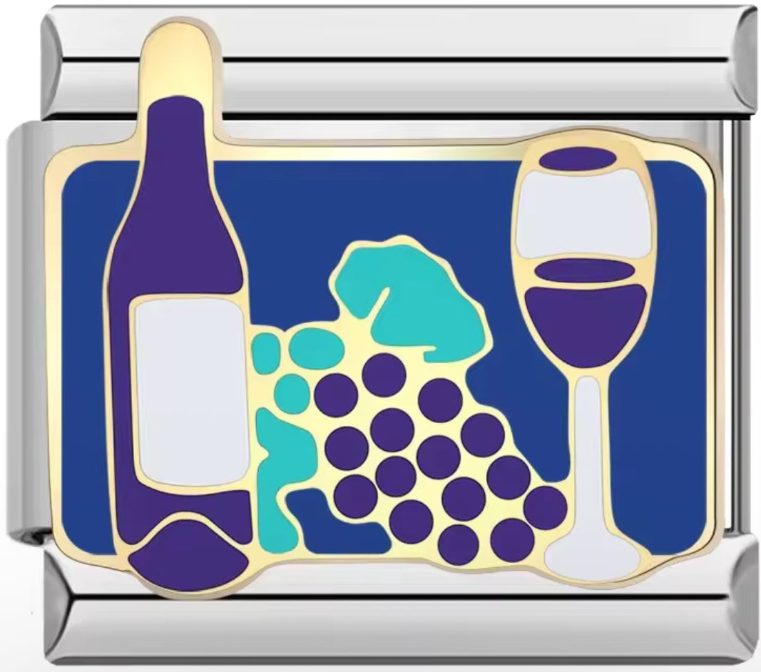 Blue & Purple Wine Charm