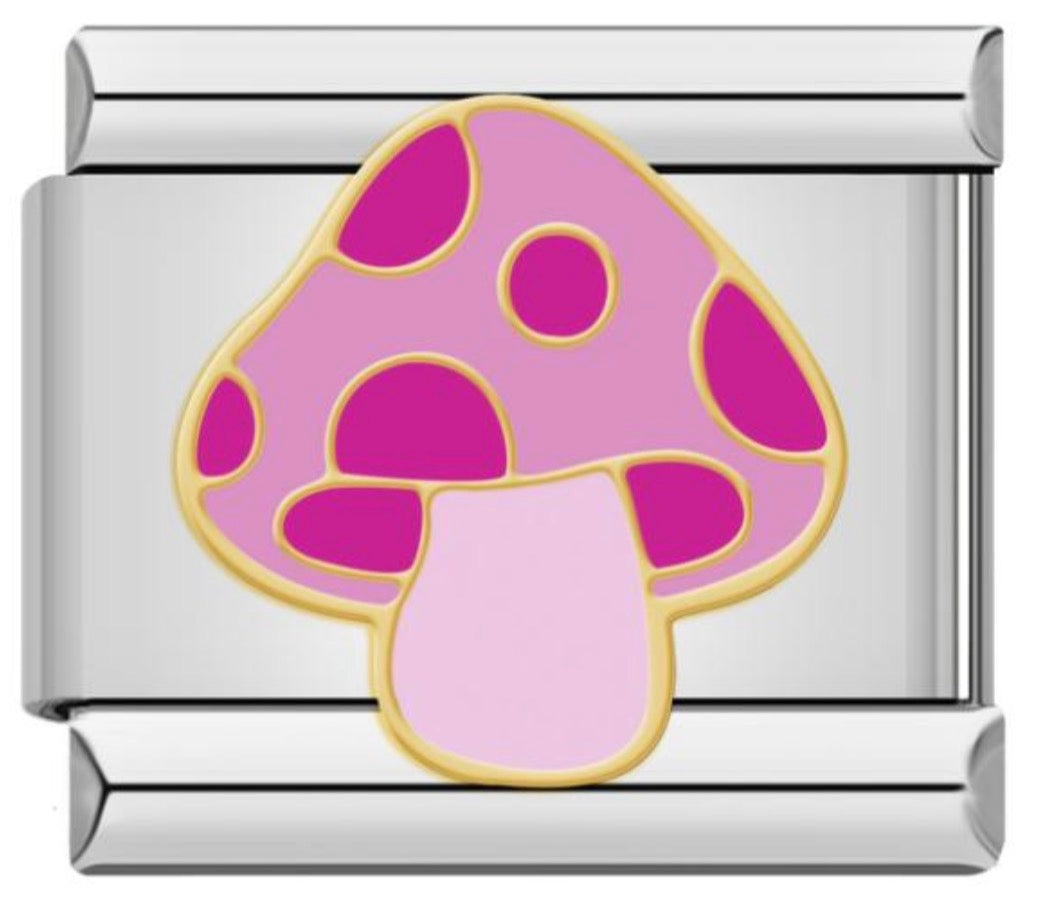 Pink Mushroom Charm
