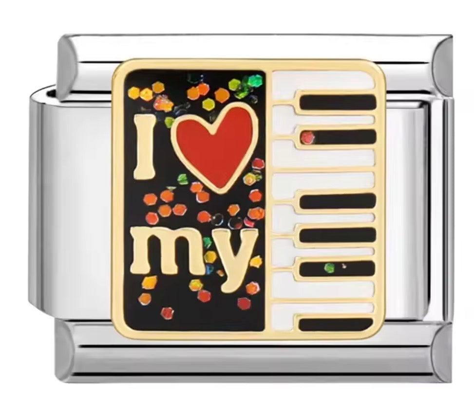 "I ❤️ My Piano" Charm
