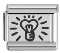 Silver Heart Light Bulb Charm